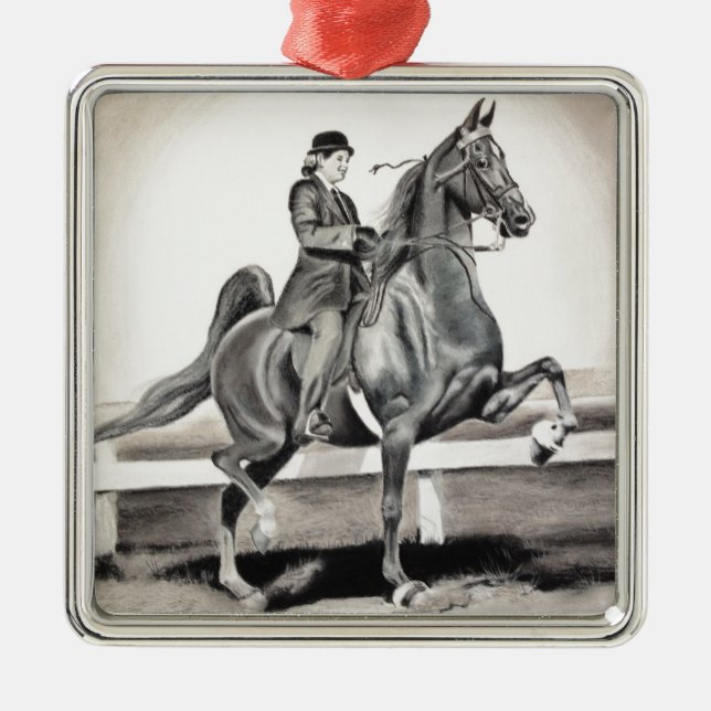 Ein Mädchen und ein Traum durch Linda Dalziel Silbernes Ornament (Vorne)