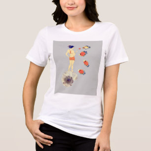Ein Mädchen und Fische Tri-Blend Shirt