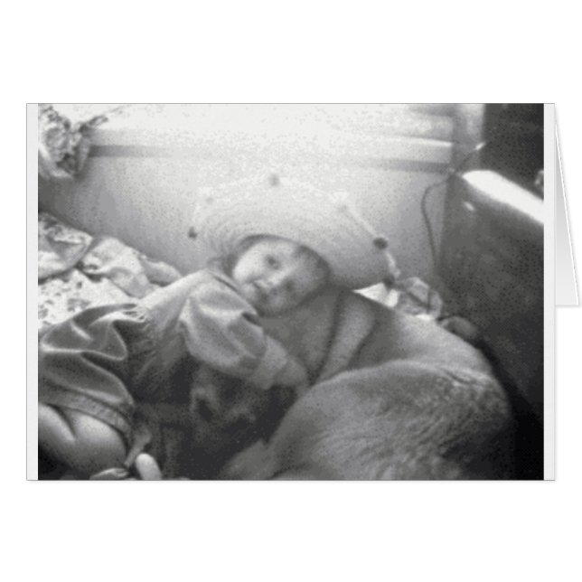 Ein Mädchen und ihr Hund B&W Foto Image (Vorderseite (Horizontal))