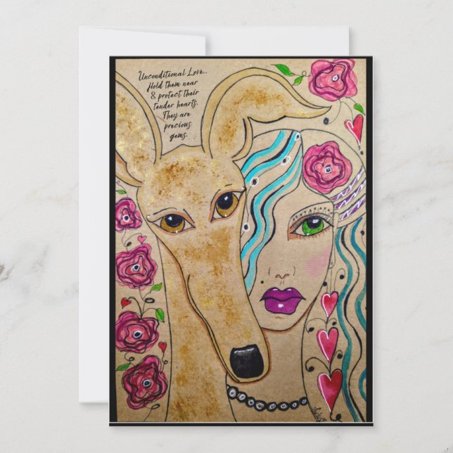 Ein Mädchen und ihr Hund Dankeskarte (Vorderseite)