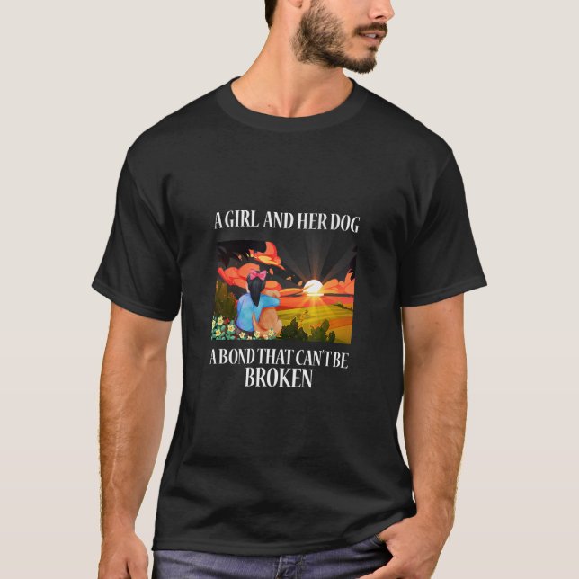 Ein Mädchen und ihr Hund eine Bank, die nicht zerb T-Shirt (Vorderseite)