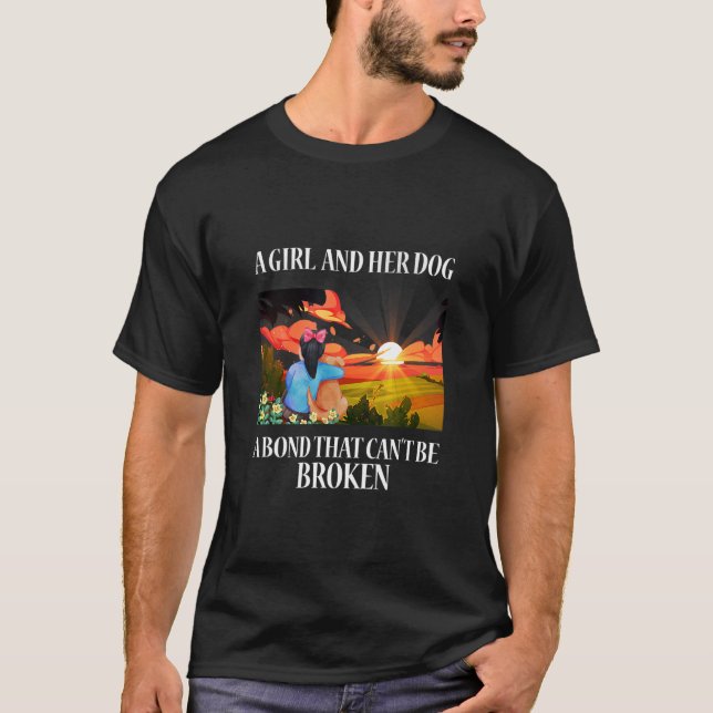 Ein Mädchen und ihr Hund eine Bank, die nicht zerb T-Shirt (Vorderseite)