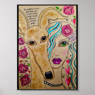 Ein Mädchen und ihr Hund Poster