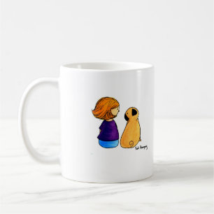 Ein Mädchen und ihr Mops (blond) Kaffeetasse