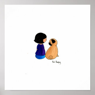 Ein Mädchen und ihr Mops Poster