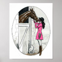 Ein Mädchen und ihr Pferd Pink Coat Afrikaner