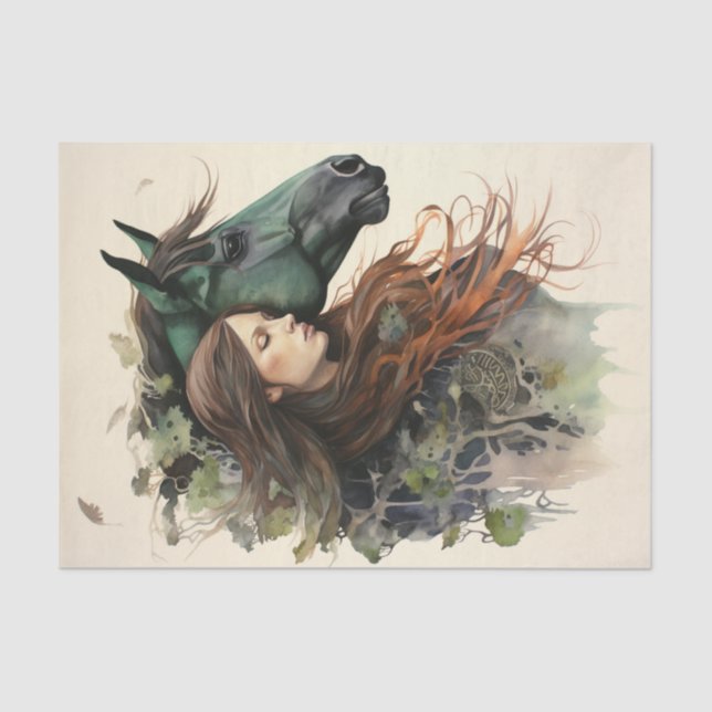 Ein Mädchen und ihr Pferd Seidenpapier (Vorderseite)