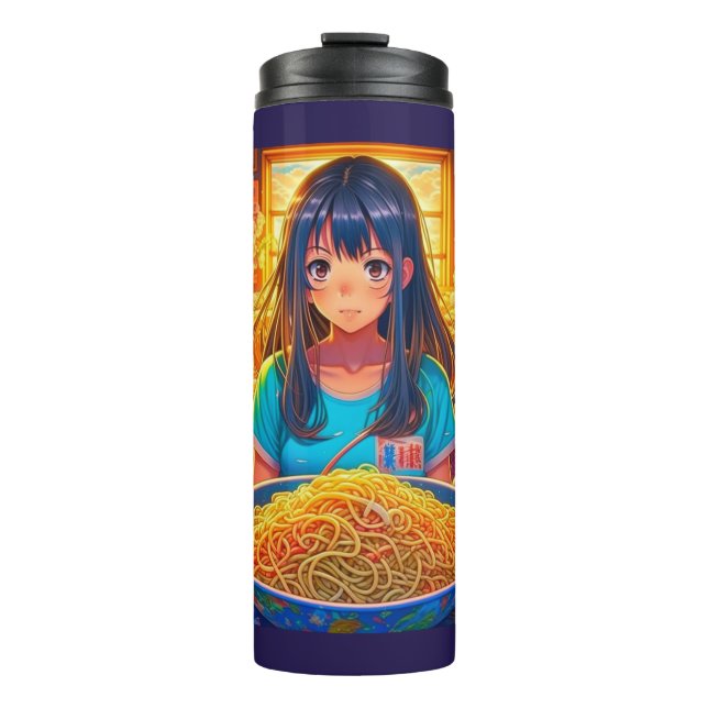 Ein Mädchen und ihr Ramen Anime Thermosbecher (Vorderseite)