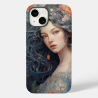 Ein Mädchen und voll von Blume iPhone 14 Fall