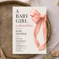 Ein Mädchenbaby ist fast da Rosa Bogen Baby Shower