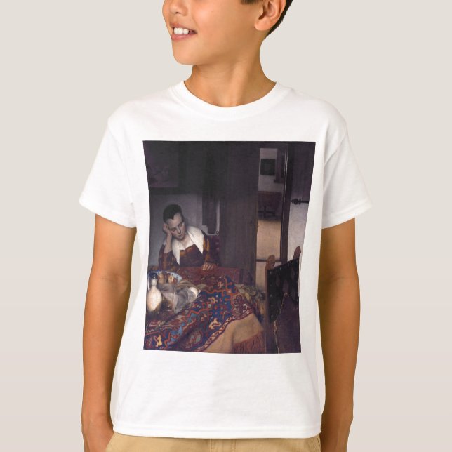 Ein Mädchenschläft von Johannes Vermeer T-Shirt (Vorderseite)