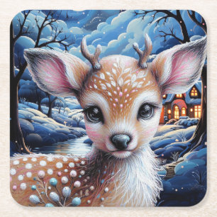 EIN MAGISCHER CHRISTMAL RECHTECKIGER PAPPUNTERSETZER