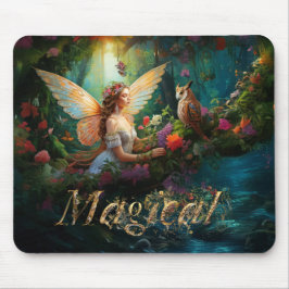 Ein magischer Feenteich Magischer dekorativer Text Mousepad