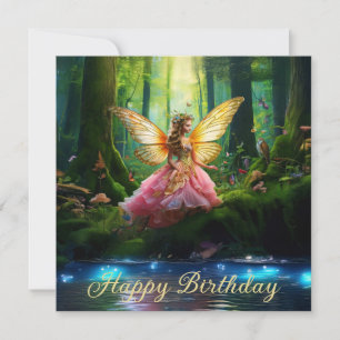 Ein magischer Feenwald Happy Geburtstag Karte