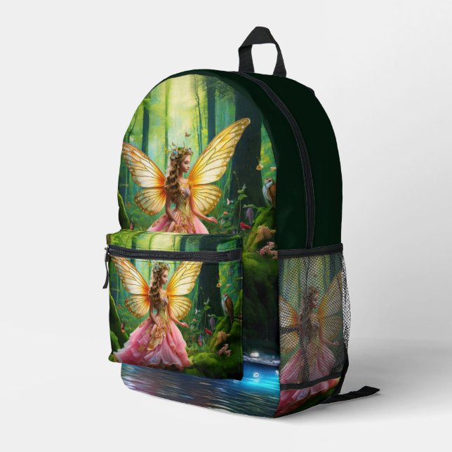 Ein magischer Märchenwald Bedruckter Rucksack (Rückseitige Ecke Rechts)