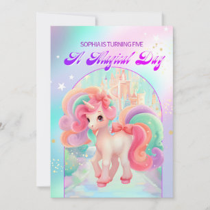 Ein magischer Tag Einhorn Einladung
