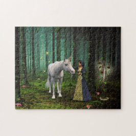 Ein magisches Treffen - Einhorn Fantasy Art Puzzle
