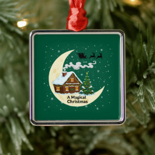 Ein magisches Weihnachten Whimsical Santa-Schlit Ornament Aus Metall