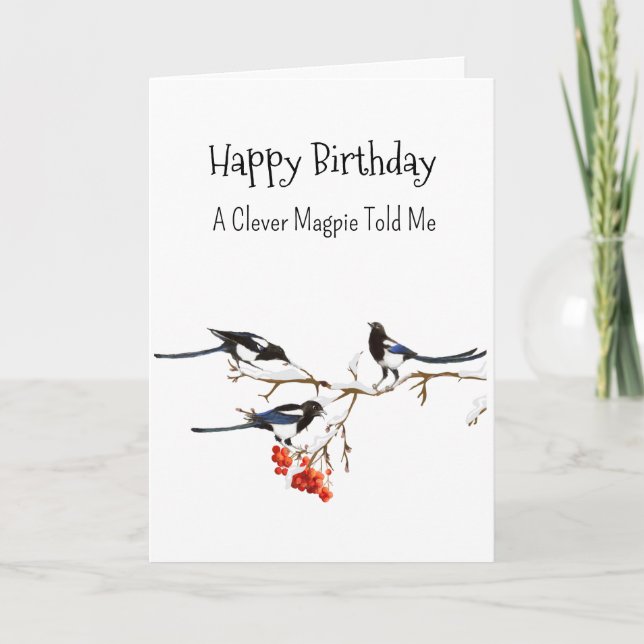 Ein Magpie Persönlichkeit Geburtstag Fun Bird Karte (Vorderseite)