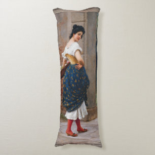 Ein Maiden mit einem Korb von Rose von Eugen von B Seitenschläferkissen