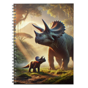 Ein majestätischer, erwachsener Triceratops Notizblock