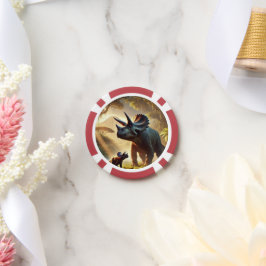 Ein majestätischer, erwachsener Triceratops Pokerchips