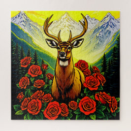 Ein majestätischer, goldfarbener Hirsch Puzzle