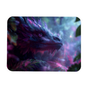 Ein majestätischer lila Fantasy-Drache Magnet