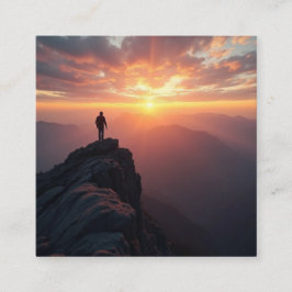 Ein majestätischer Sonnenaufgang vom Gipfel des Be Quadratische Visitenkarte