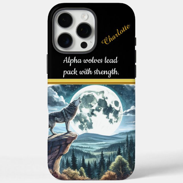 Ein majestätischer Wolf heult unter einem glühende Case-Mate iPhone Hülle (Rückseite)