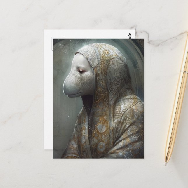 Ein Manatee in Robes Postkarte (Vorderseite/Rückseite Beispiel)