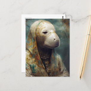 Ein Manatee in Robes Postkarte