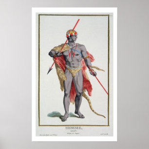 Ein Mann aus der Karibik, 1780 (farbige Gravur) Poster