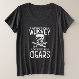 Ein Mann, der Whiskey und Zigarre Liebe Große Größe T-Shirt