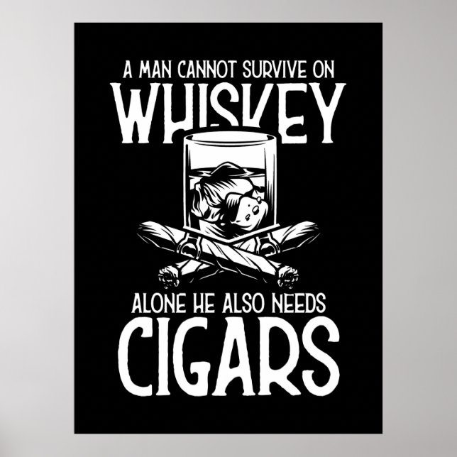 Ein Mann, der Whiskey und Zigarre Liebe Poster (Vorne)