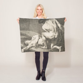 Ein Mann hebt die Legen eines anderen Mannes Fleecedecke