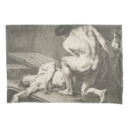 Ein Mann hebt die Legen eines anderen Mannes Kissenbezug