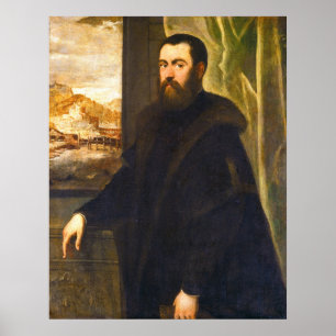 Ein Mann - Jacopo Tintoretto, Italienisches Kunstd Poster