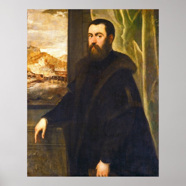 Ein Mann - Jacopo Tintoretto, italienisches Kunstp Poster (Vorne)