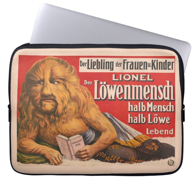 Ein Mann mit Löwenkopf, der Shakespeare liest, 191 Laptopschutzhülle (Vorderseite)