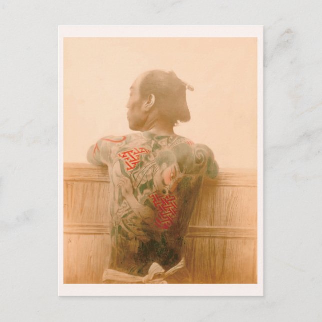 "Ein Mann mit Tattoo 刺 の 青 男 本日人物入れ墨タ2020000000000 Postkarte (Vorderseite)