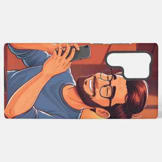ein Mann mit Telefon in der Hand Rückseite Samsung Galaxy Hülle