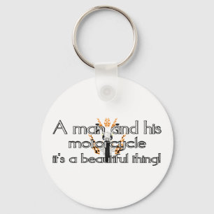 Ein Mann und sein Motorrad Schlüsselanhänger