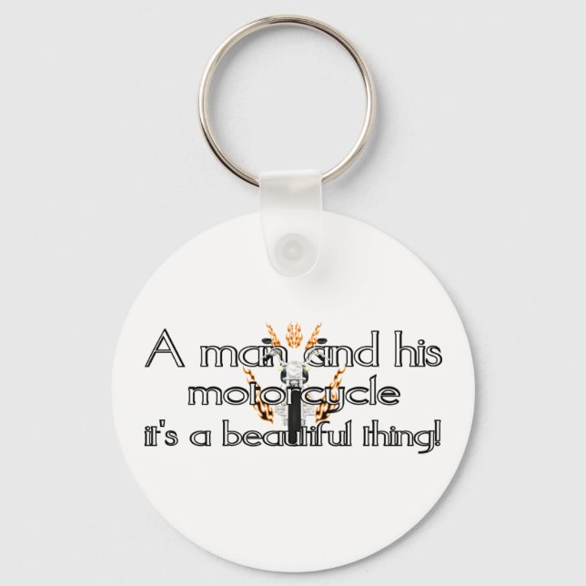 Ein Mann und sein Motorrad Schlüsselanhänger (Vorderseite)