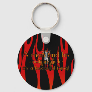 Ein Mann und sein Motorrad Schlüsselanhänger