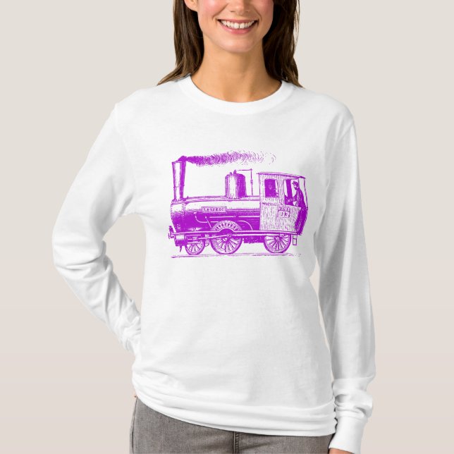Ein Mann und sein Zug - Lila T-Shirt (Vorderseite)
