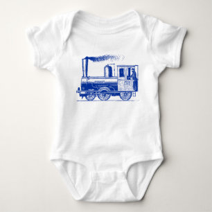 Ein Mann und sein Zug - Marineblau Baby Strampler