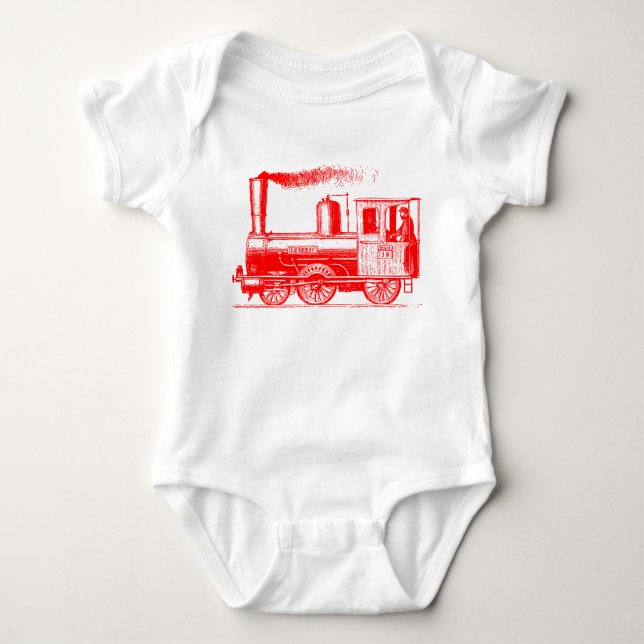 Ein Mann und sein Zug - rot Baby Strampler (Vorderseite)