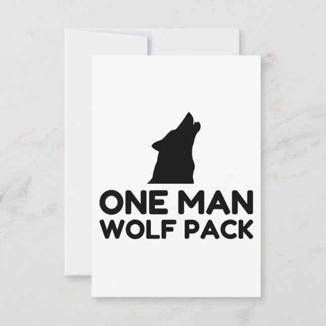Ein Mann Wolf Pack Dankeskarte (Vorderseite)