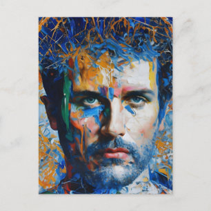 Ein männliches AI generiertes Bild Postkarte
